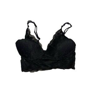 Pink By Victorias Secret Lace Bralette Size Small Black Color Stretch